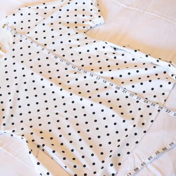 TAHARI Belted Tie Polka Dot Shirt, XS - Picture 4 of 6